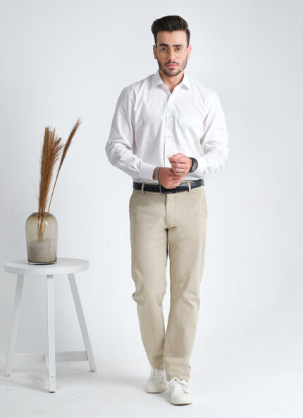 Formal Shirt - Supernova White Diagonal Ribbed