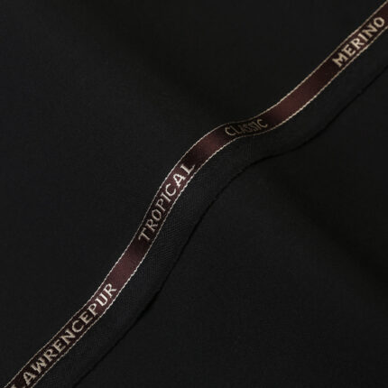 Plain-Black, Tropical Classic Wool Blend / Poly Wool Suiting Fabric