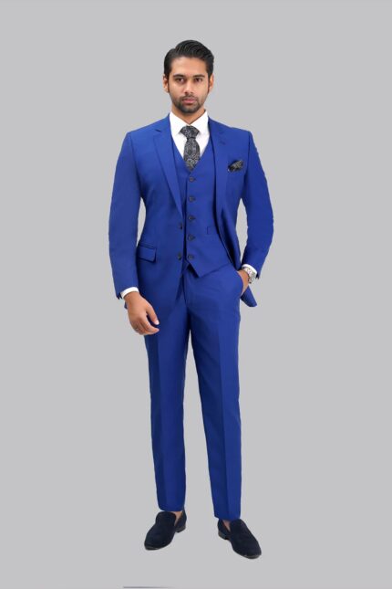 Royal Blue Plain 3-Piece Suit